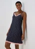 Navy Mono Heart Print Nightie - Extra small Image 1