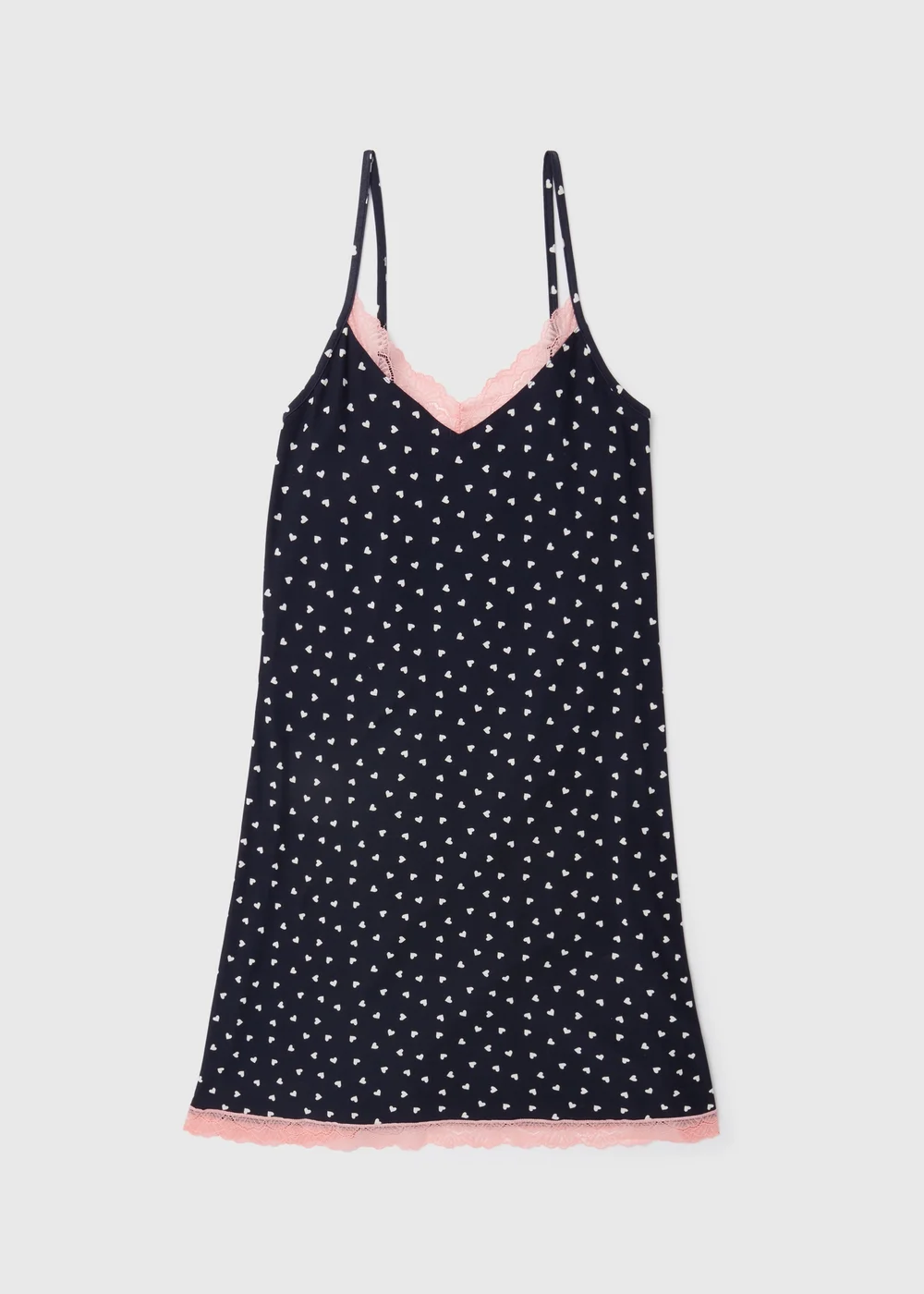 Navy Mono Heart Print Nightie - Extra small Image 4
