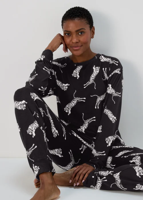 Navy Tiger Print Lounge Set - Extra small Image 1