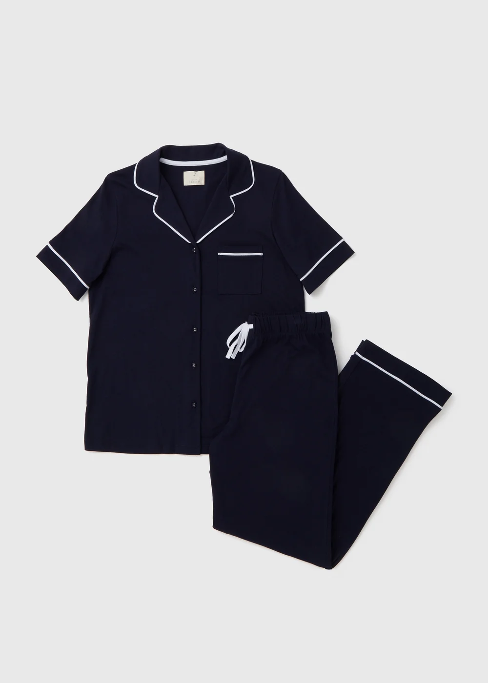 Navy Short Sleeve Pyjama Set - Extra small Image 4