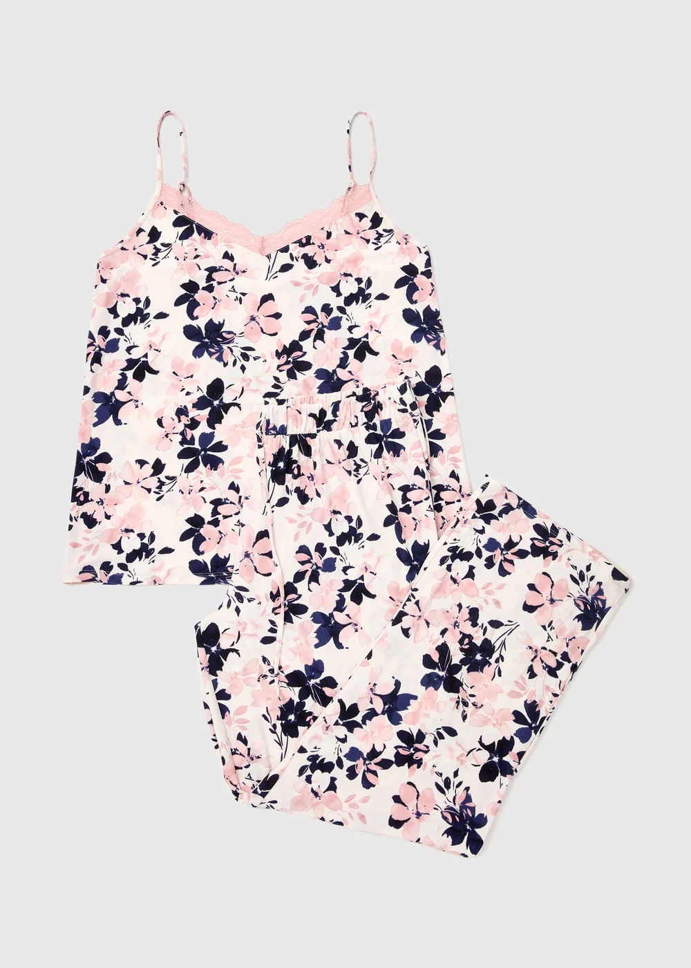 Pink Floral Cami Pyjama Set - Extra small Image 4