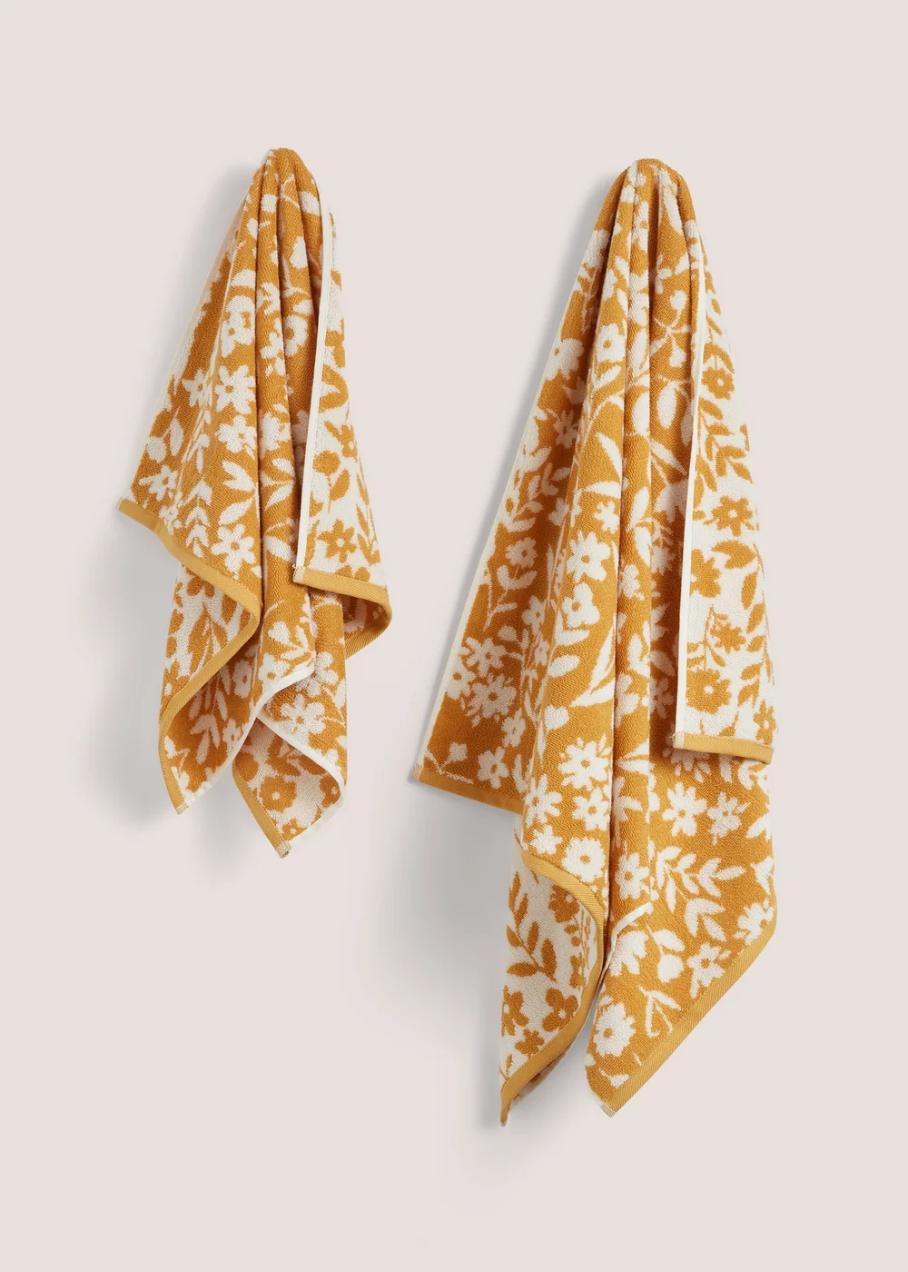 Yellow Floral Cottage Towel (500gsm) - Hand Towel Image 1