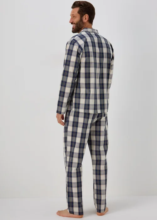 Cream Ecru Check Detail Pyjama Set - Small Image 2