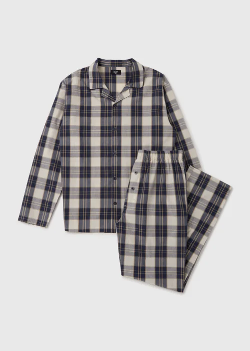Cream Ecru Check Detail Pyjama Set - Small Image 4