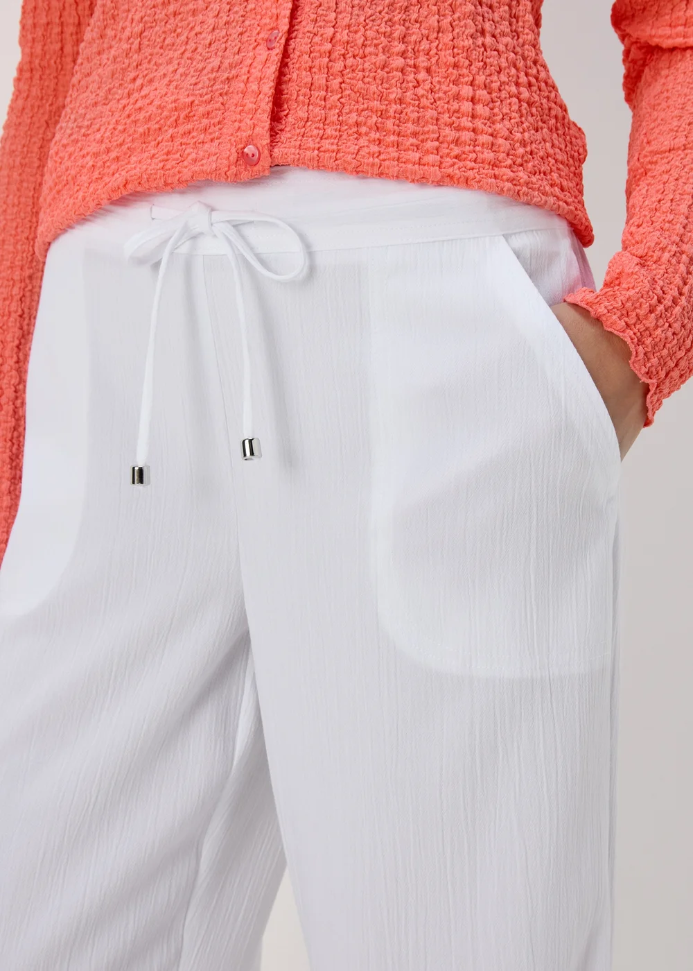 White Wide Leg Trousers - 10 Image 3