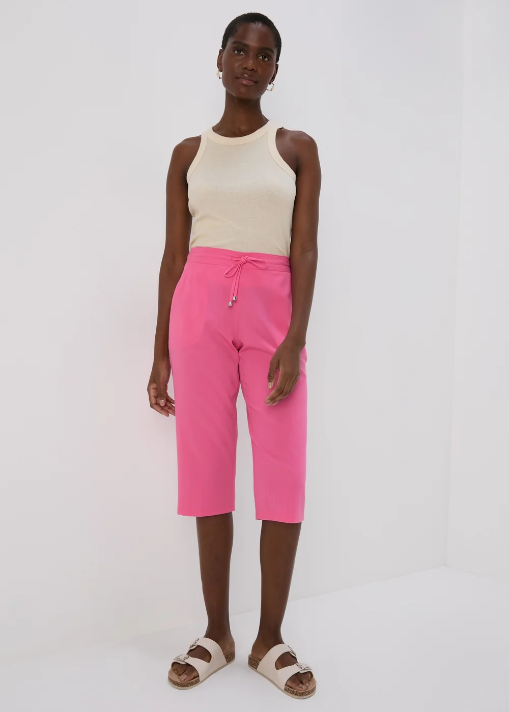 Pink Crop Trousers - 10 Image 1