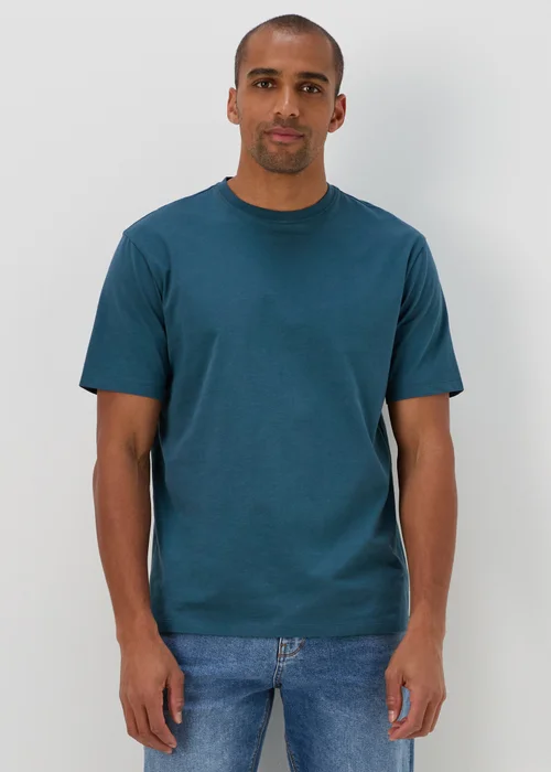 Blue Essential Crew Neck T-Shirt - Small Image 1