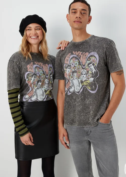 Charcoal The Who Print T-Shirt - S Image 1