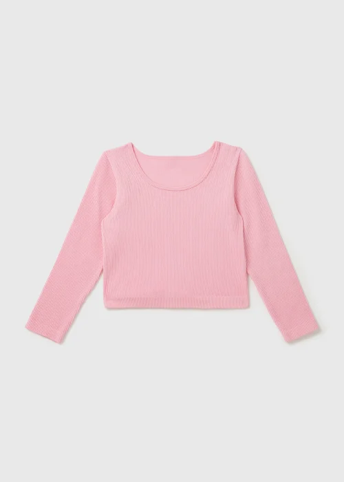 Girls Pink Seamless Long Sleeve Top (7-15yrs) - S Image 1
