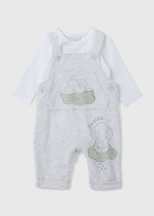 Baby Dumbo Grey Dungarees (Newborn-23mth) - 0-3 months Image 1