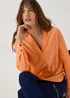 Et Vous Orange Popover Long Sleeve Blouse - Size 8 Image 4