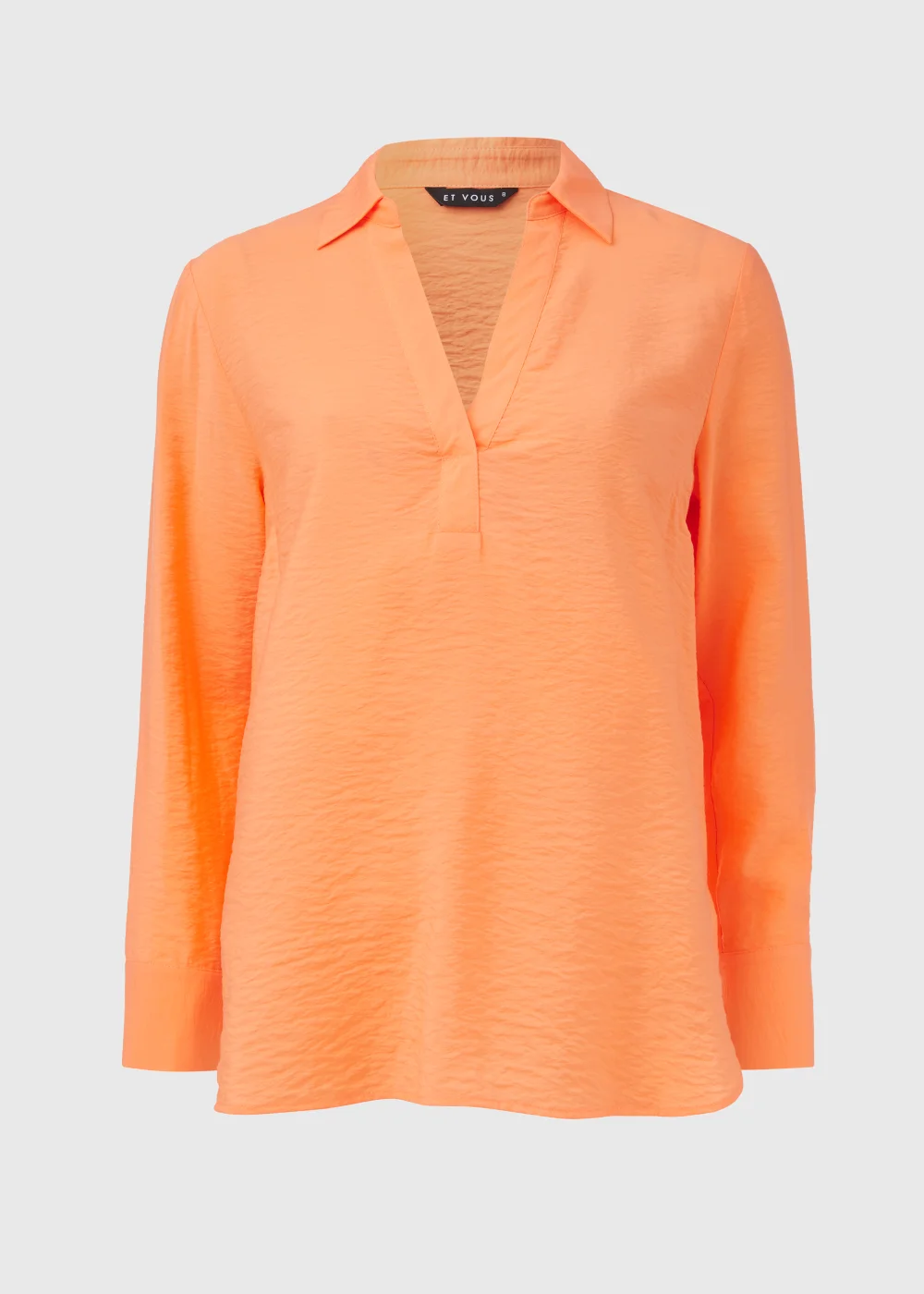 Et Vous Orange Popover Long Sleeve Blouse - Size 8 Image 5