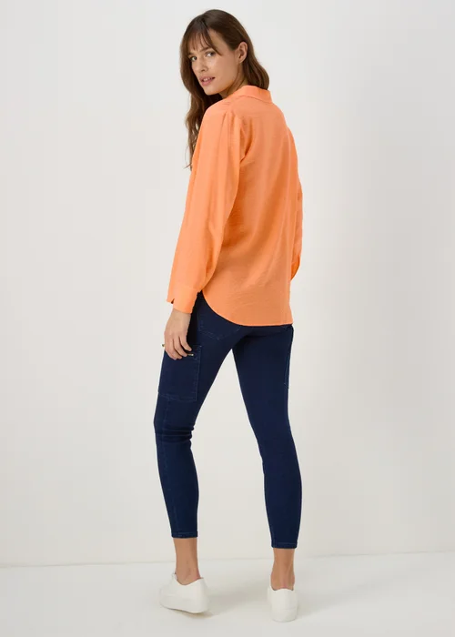 Et Vous Orange Popover Long Sleeve Blouse - Size 8 Image 2