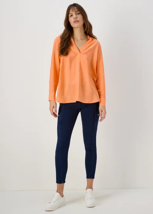 Et Vous Orange Popover Long Sleeve Blouse - Size 8 Image 1