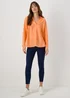Et Vous Orange Popover Long Sleeve Blouse - Size 8 Image 1