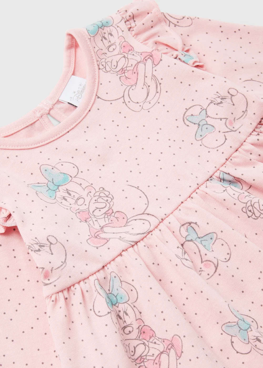 Girls Disney Minnie Mouse Pink Long Sleeve Dress (Newborn-23mths) - 0-3 months Image 2