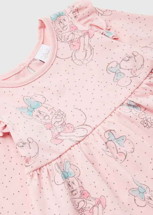 Girls Disney Minnie Mouse Pink Long Sleeve Dress (Newborn-23mths) - 0-3 months Image 2