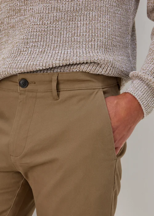 Stone Straight Fit Stretch Chinos - 30 Waist Regular Image 3