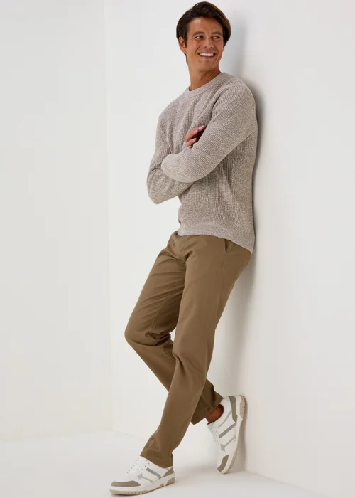 Stone Straight Fit Stretch Chinos - 30 Waist Regular Image 4