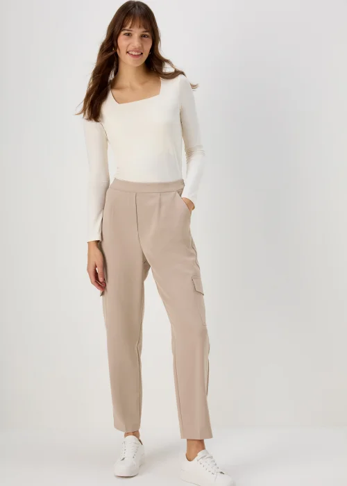 Et Vous Camel Tapered Cargo Pants - 8 Image 1