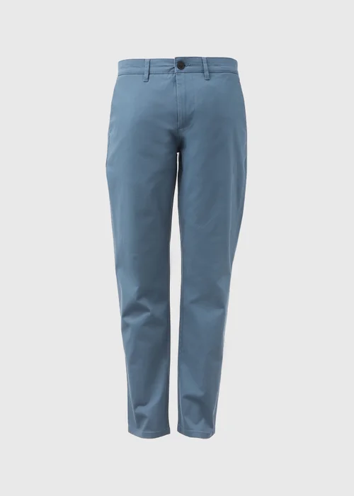 Blue Straight Fit Stretch Chinos - 30 Waist Regular Image 5
