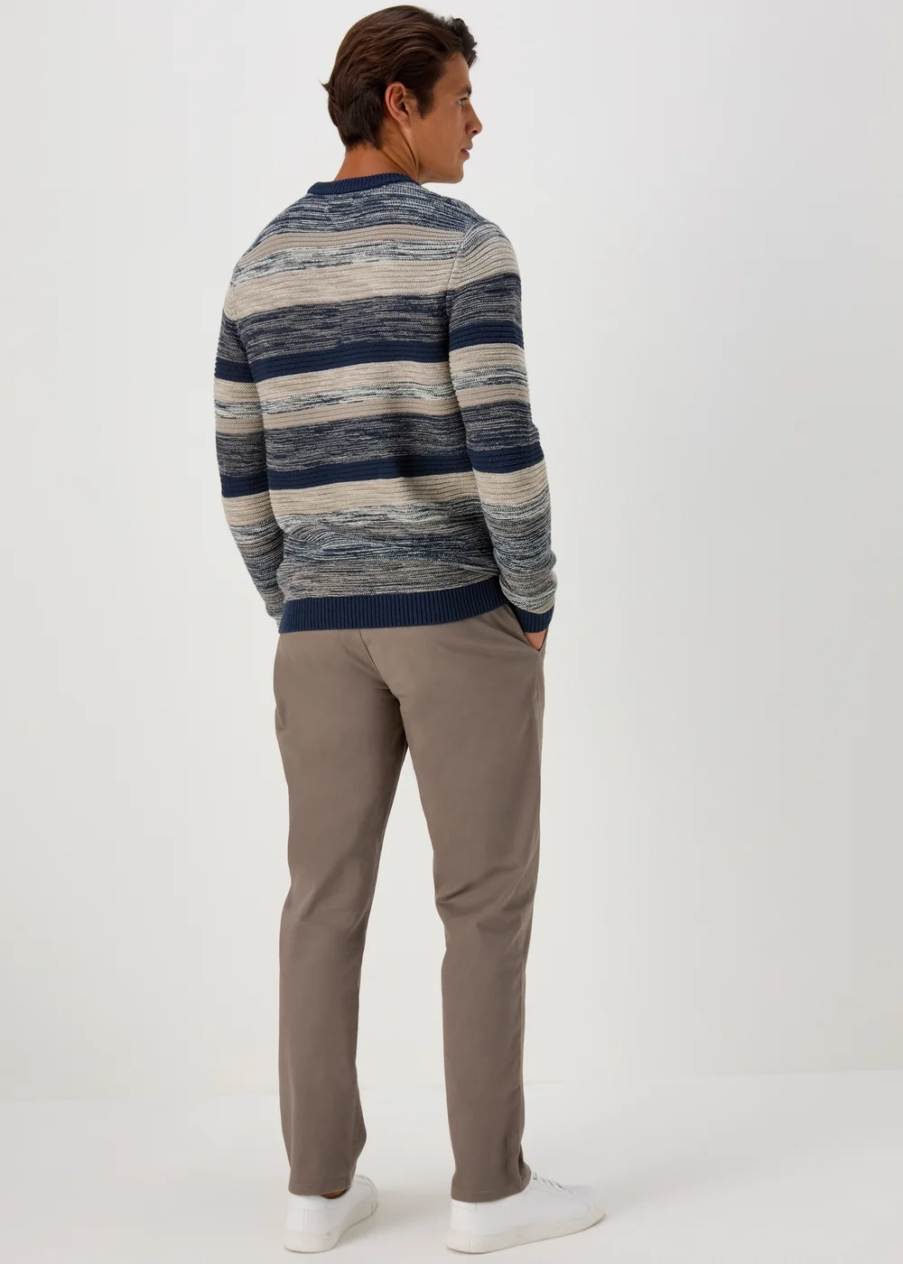 Brown Straight Fit Stretch Chinos - 30 Waist Regular Image 2