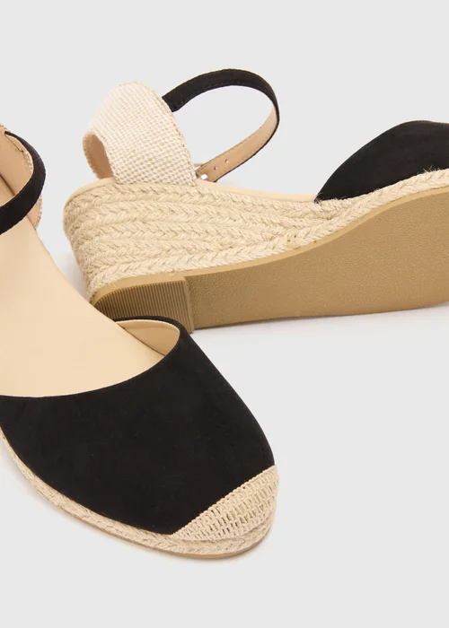 Black Closed Toe Espadrille Sandals - 7 Image 2