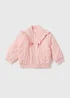 Girls Pink Frill Detail Bomber Jacket (1-7yrs) - 1 to 1.5 years Image 1