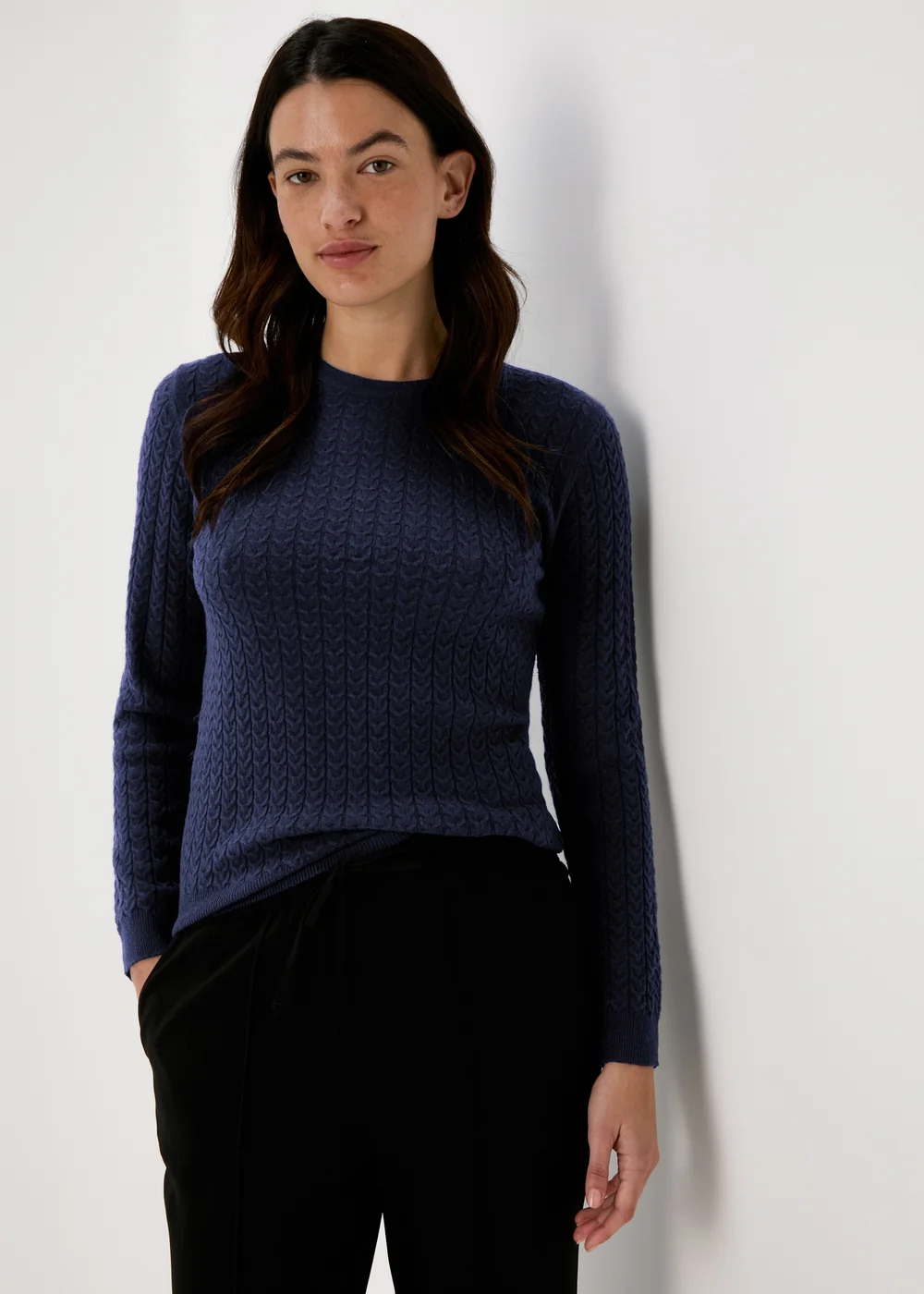 Navy Baby Cable Knit Jumper - 8 Image 1
