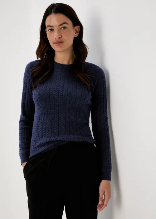 Navy Baby Cable Knit Jumper - 8 Image 1