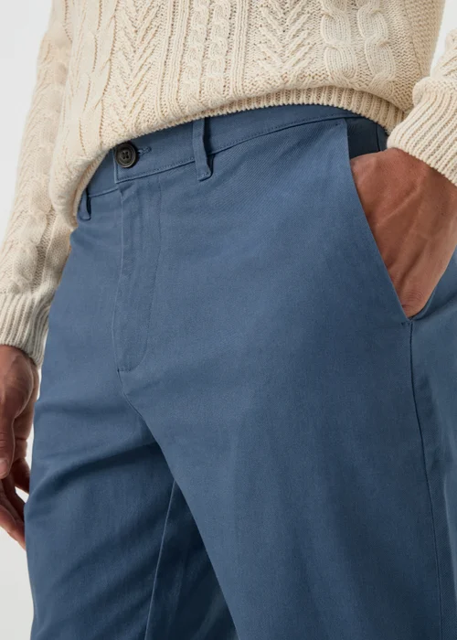 Blue Slim Fit Stretch Chinos - 30 Waist Regular Image 3