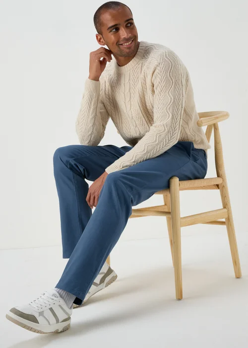 Blue Slim Fit Stretch Chinos - 30 Waist Regular Image 4