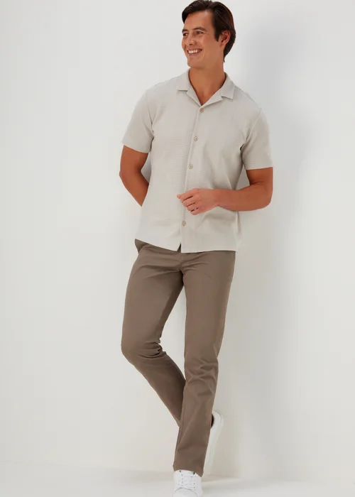 Brown Slim Fit Stretch Chinos - 30 Waist Regular Image 4