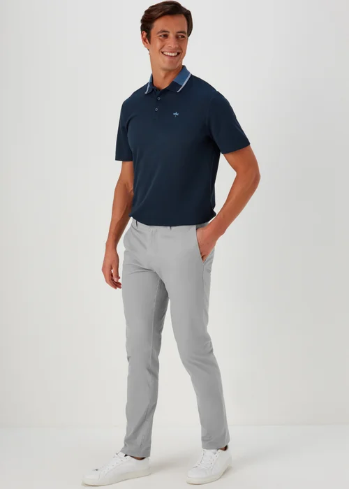 Grey Slim Fit Stretch Chinos - 30 Waist Regular Image 1