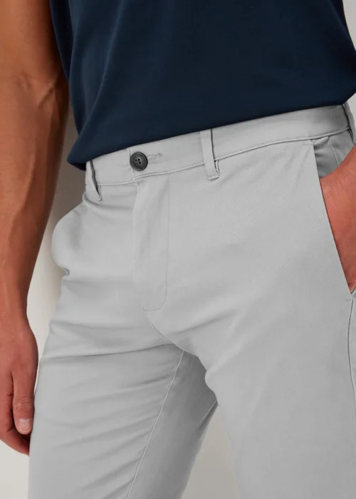 Grey Slim Fit Stretch Chinos - 30 Waist Regular Image 3