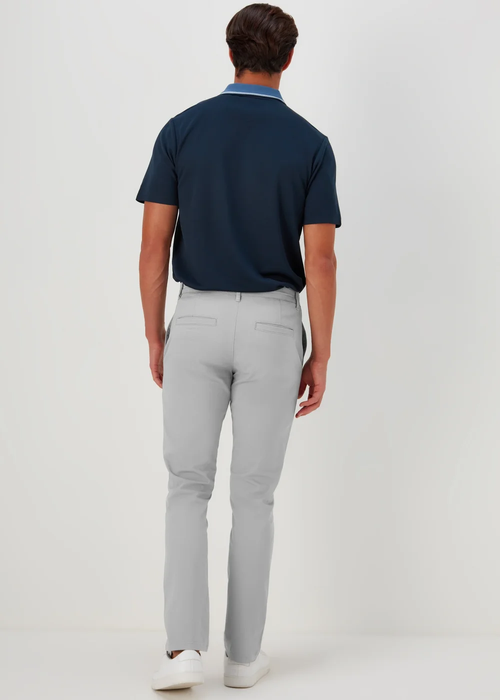 Grey Slim Fit Stretch Chinos - 30 Waist Regular Image 2