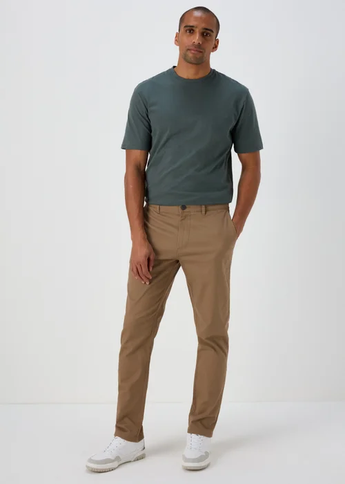 Stone Slim Fit Stretch Chinos - 30 Waist Regular Image 1