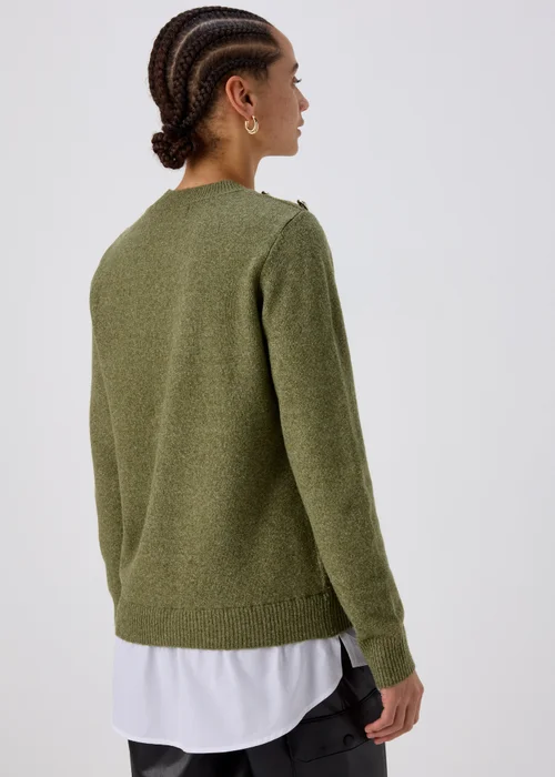 Khaki Military Style 2 In 1 Shirt - 8 Image 2