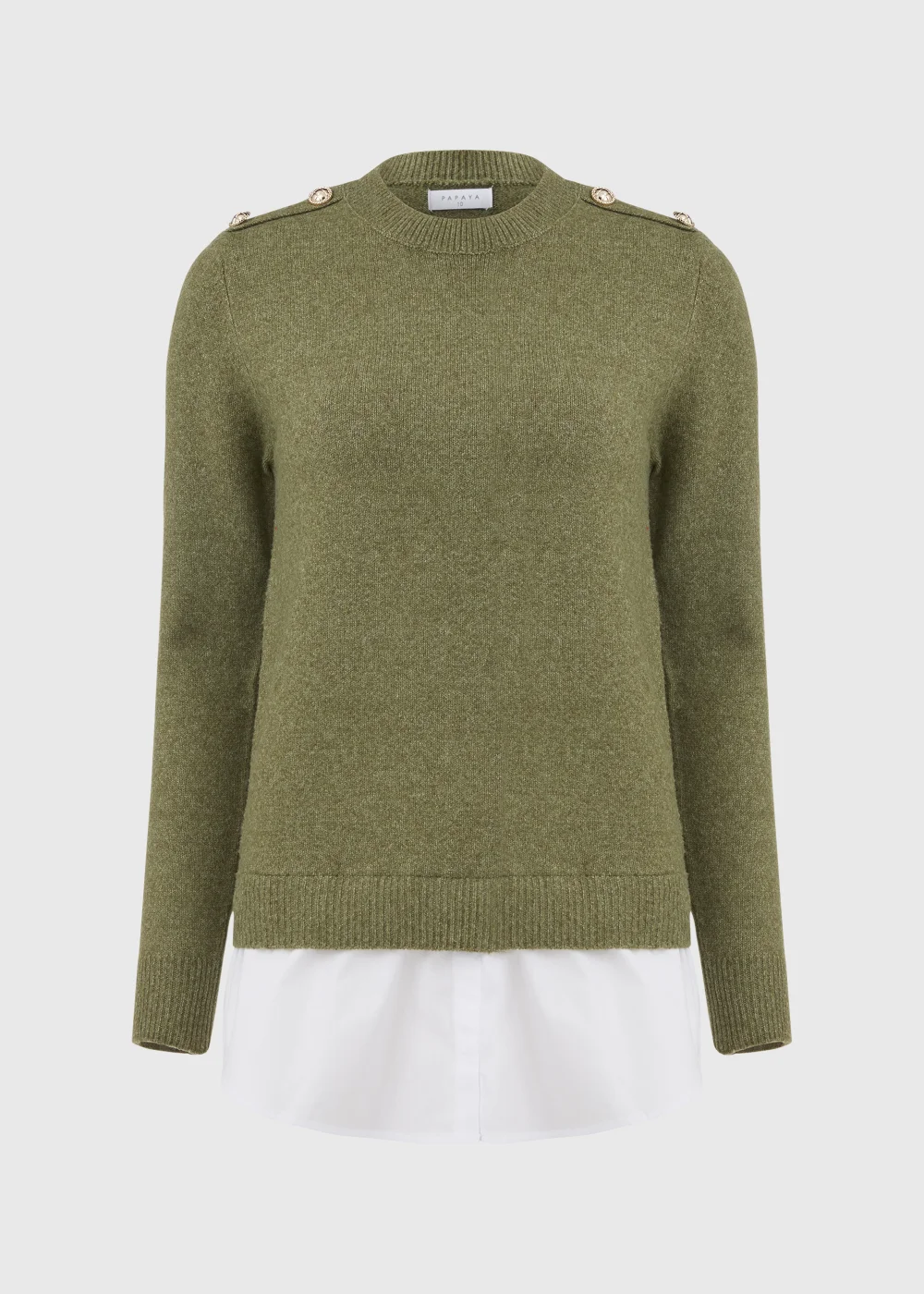 Khaki Military Style 2 In 1 Shirt - 8 Image 5
