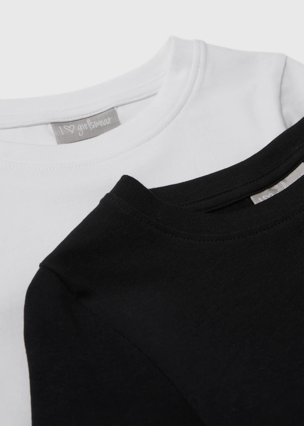 Girls 2 Pack Black & White Long Sleeve T-Shirts (7-15yrs) - 10 Yrs Image 2
