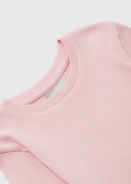 Girls Pink Ribbed Long Sleeve Top (7-15yrs) - 7 Yrs Image 2