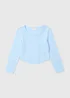 Girls Blue Corset Long Sleeve Top (7-15yrs) - Age 7 Years Image 1