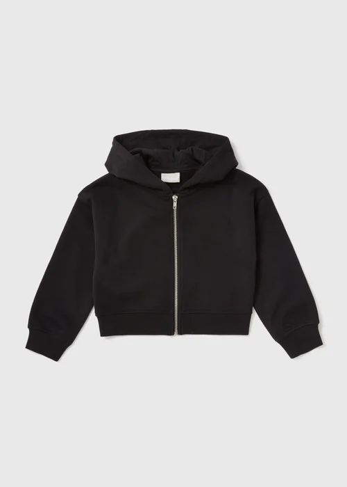 Girls Black Zip Up Hoodie (7-15yrs) - 7 Yrs Image 1