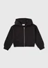 Girls Black Zip Up Hoodie (7-15yrs) - 7 Yrs Image 1