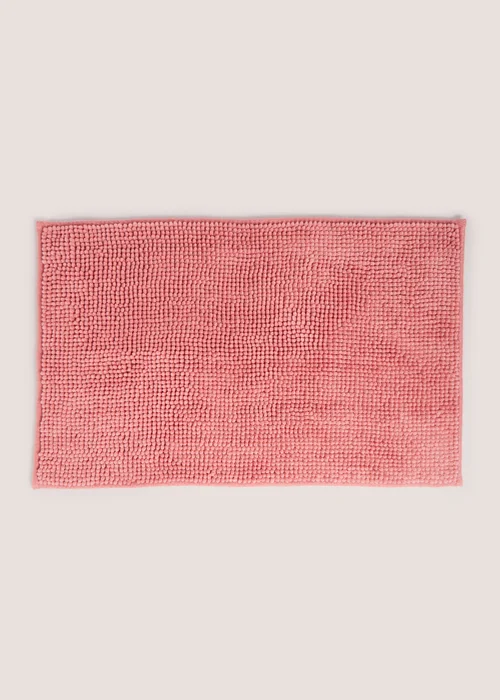 Pink Chenille Bath Mat Image 1
