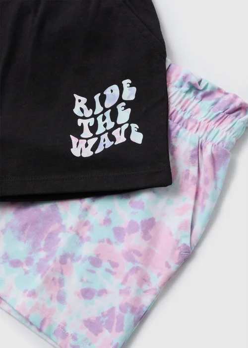 2 Pack Black & Purple Shorts (7-13yrs) - Age 10 Years Image 2