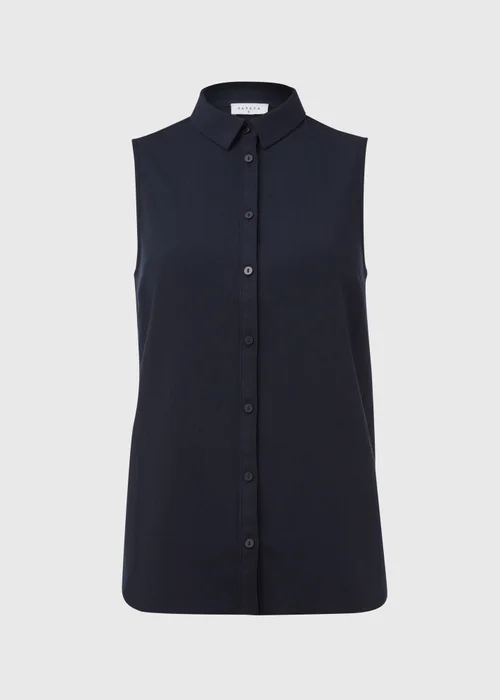 Navy Sleeveless Clipper Shirt - 8 Image 5