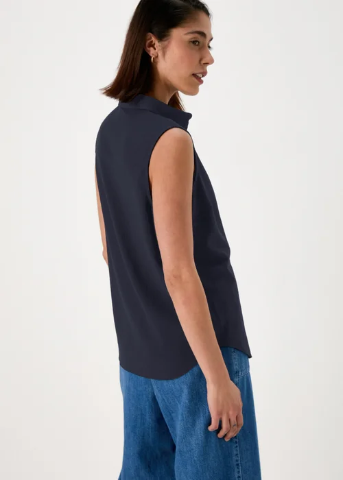 Navy Sleeveless Clipper Shirt - 8 Image 2
