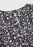 Girls Black Floral Print Dress (7-13yrs) - 7 Yrs Image 2
