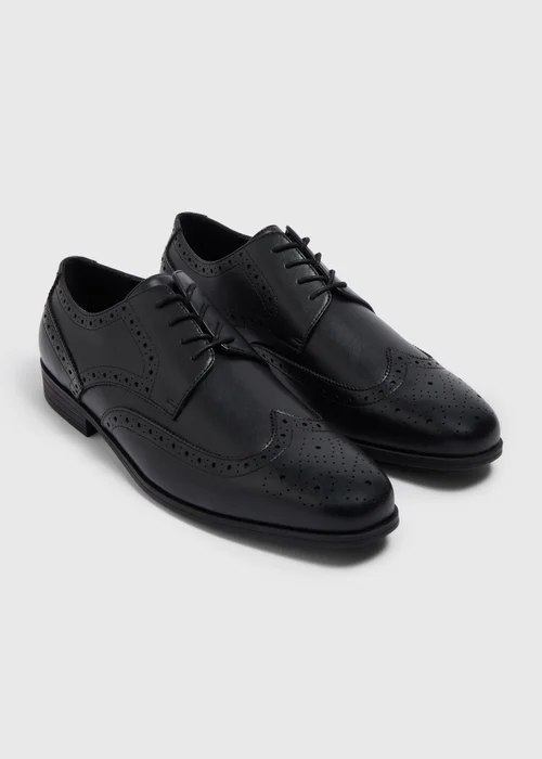 Black Chisel Brogue Shoes - 6 Image 1